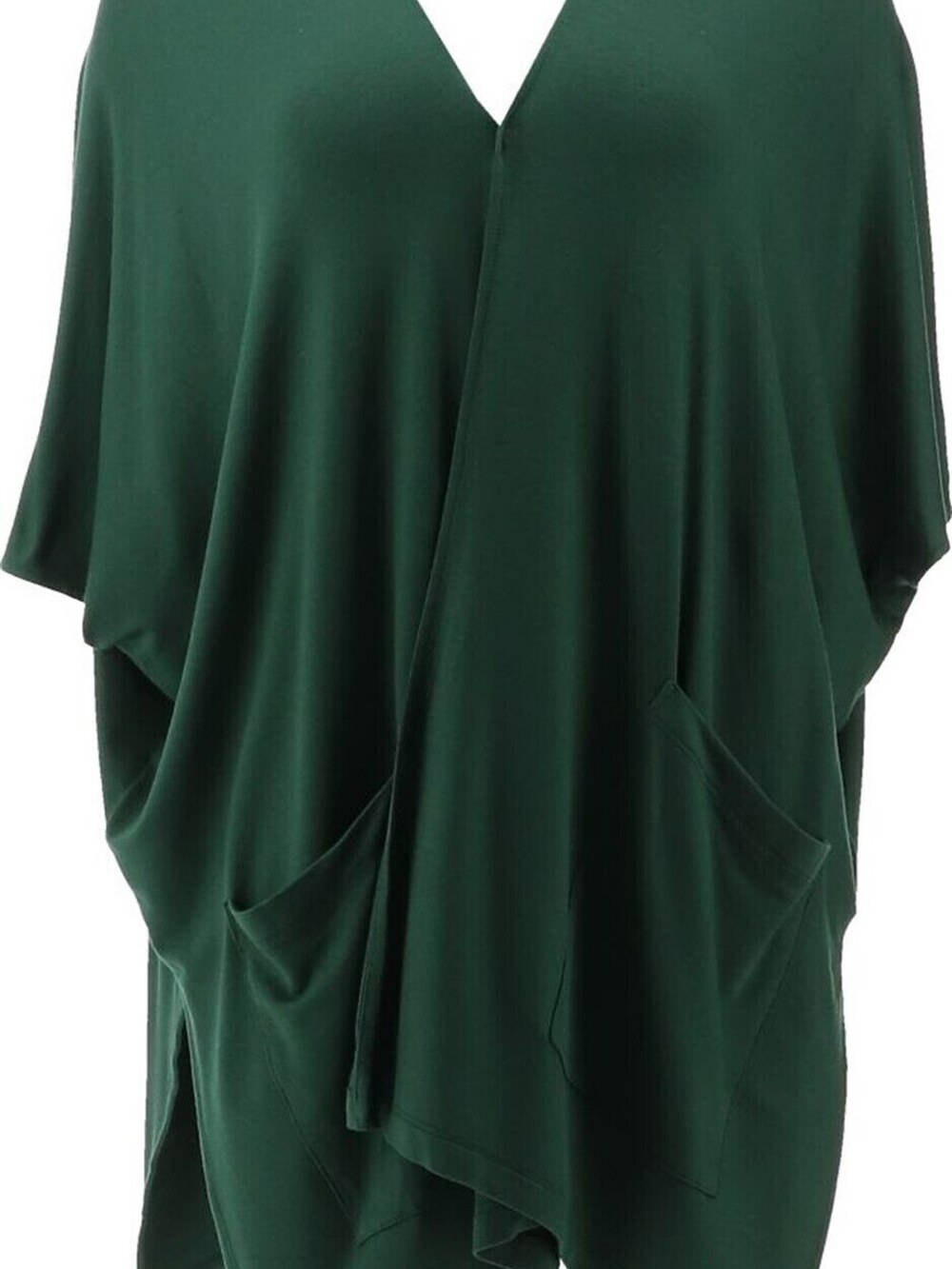 Susan Graver Weekend Cozy Jersey Knit Relaxed Cardigan Green Envy Women's Large